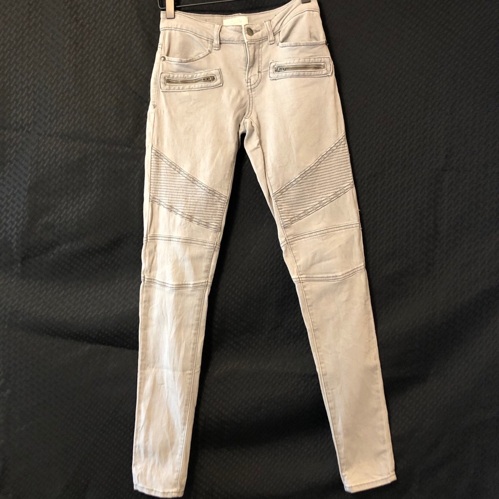 Sun & Shadow Gray Skinny Moto Jeans Size 1